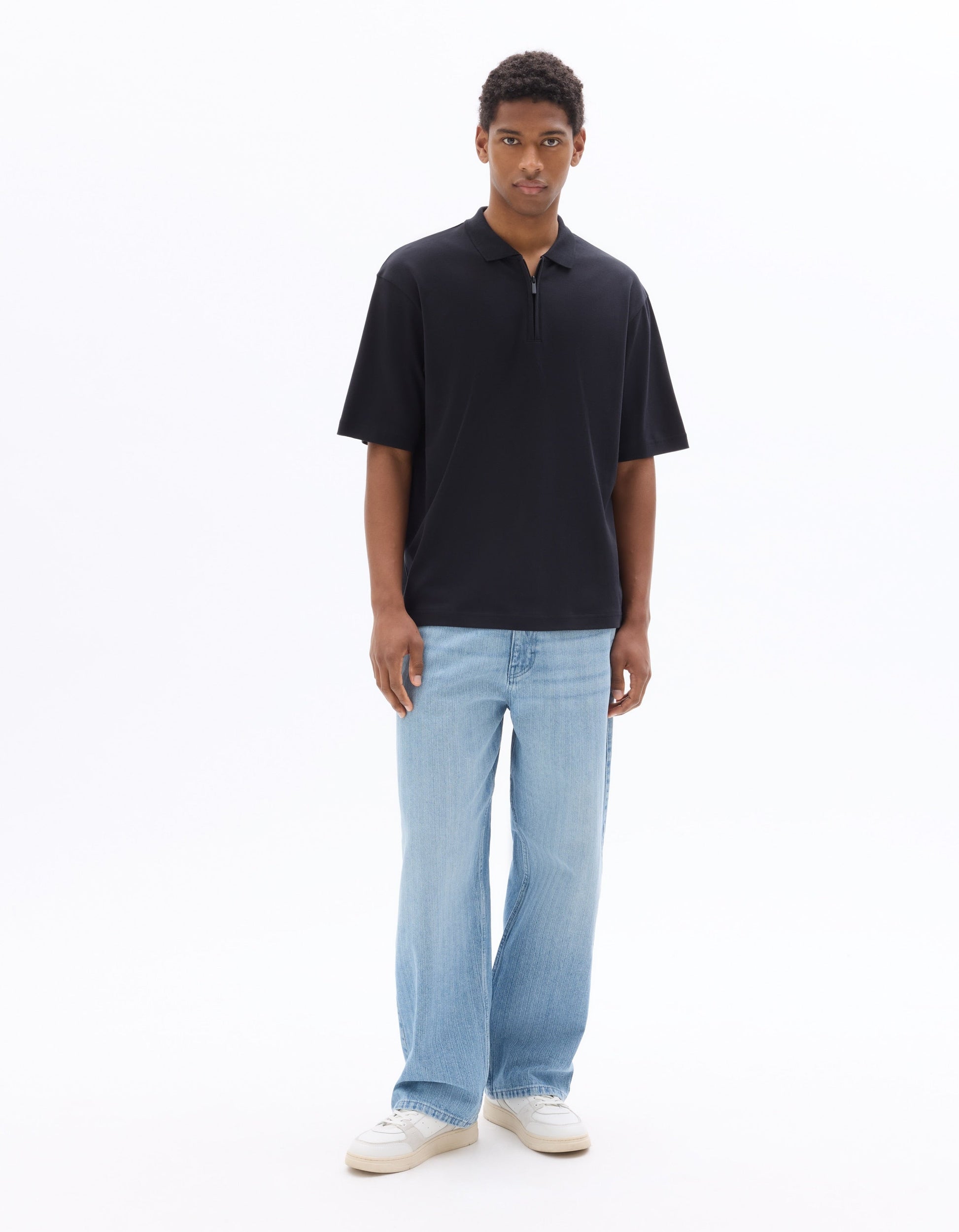 Nessimo Black Short Sleeves Polo Celio