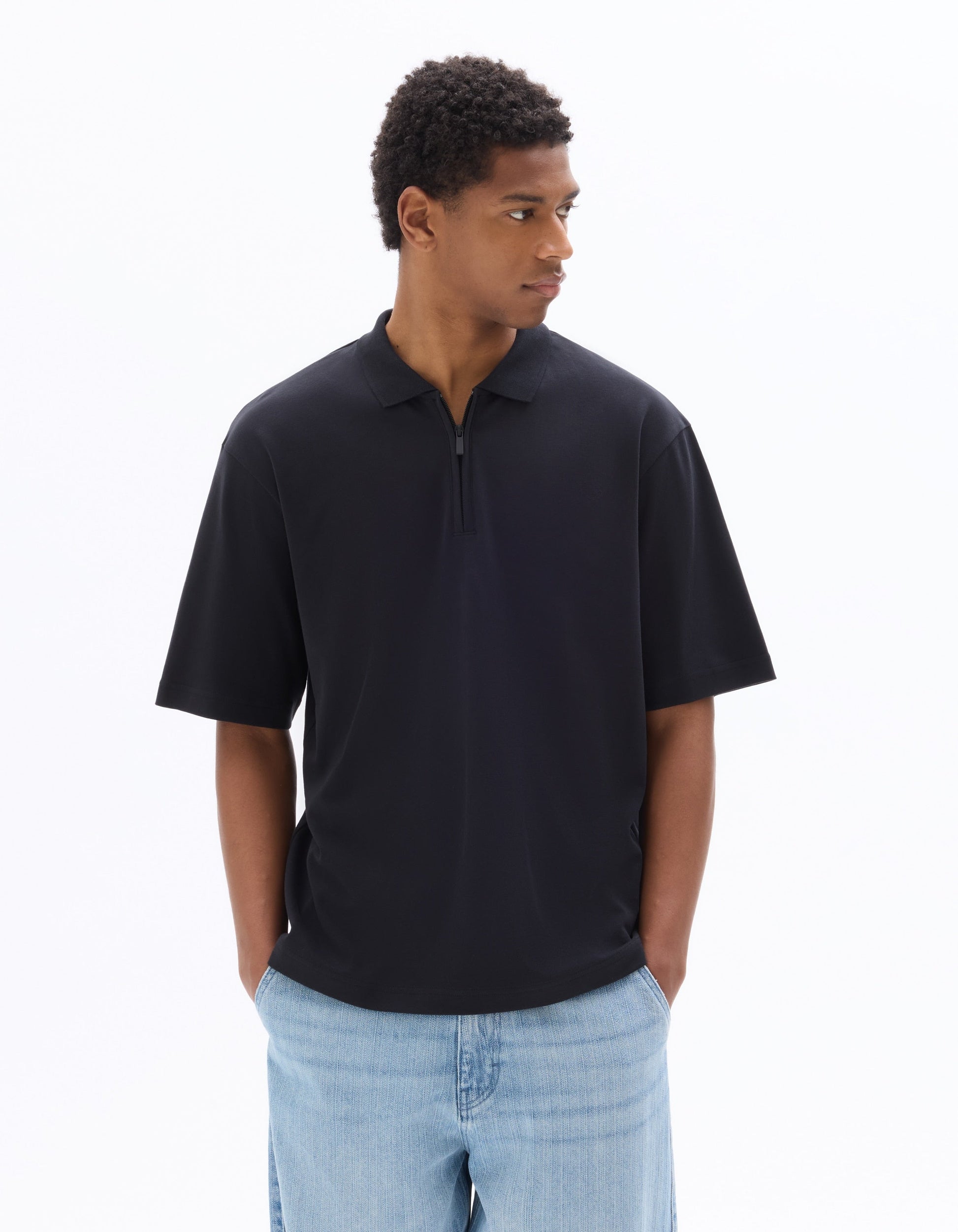 Nessimo Black Short Sleeves Polo Celio