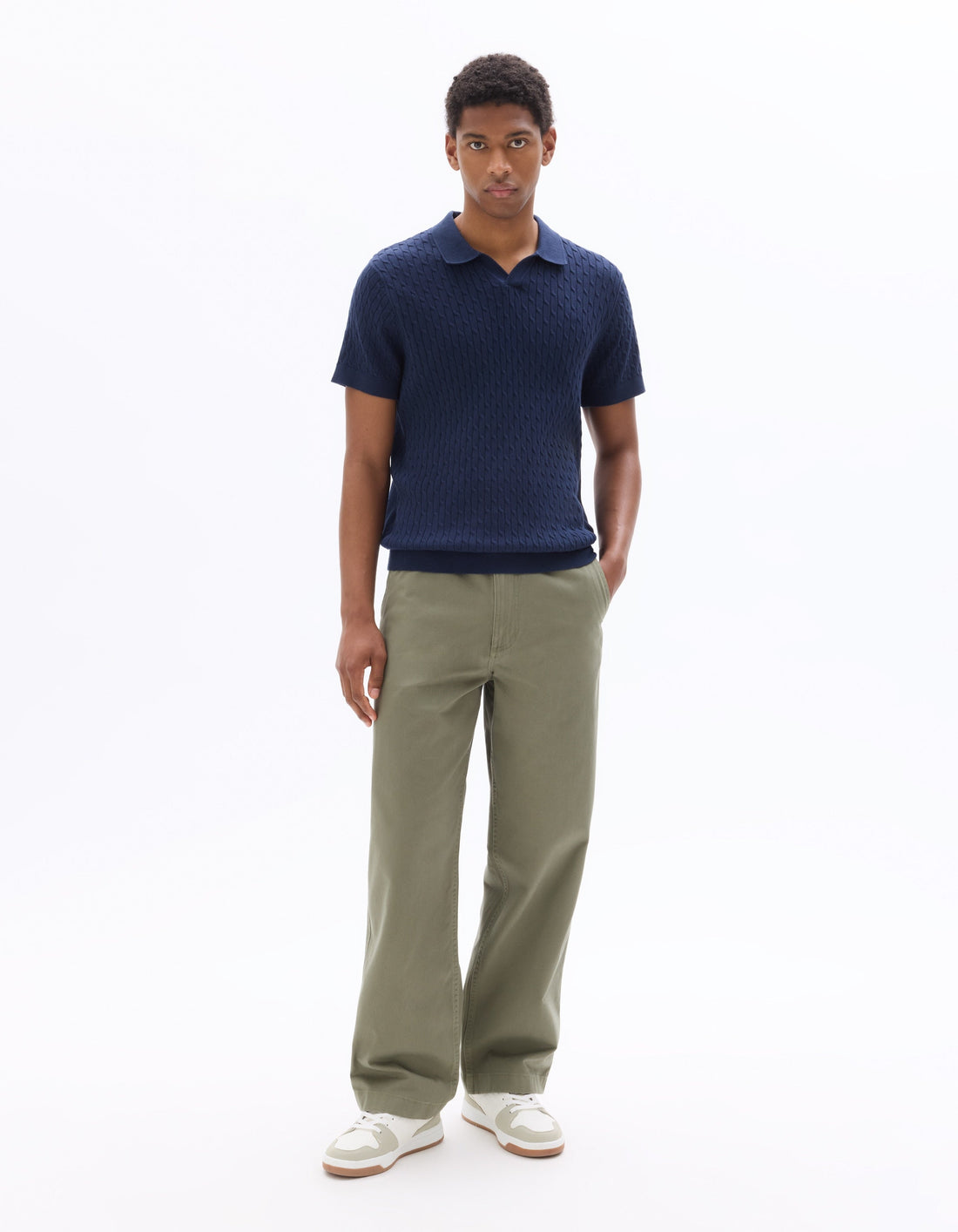 Necable Navy Short Sleeves Polo Celio