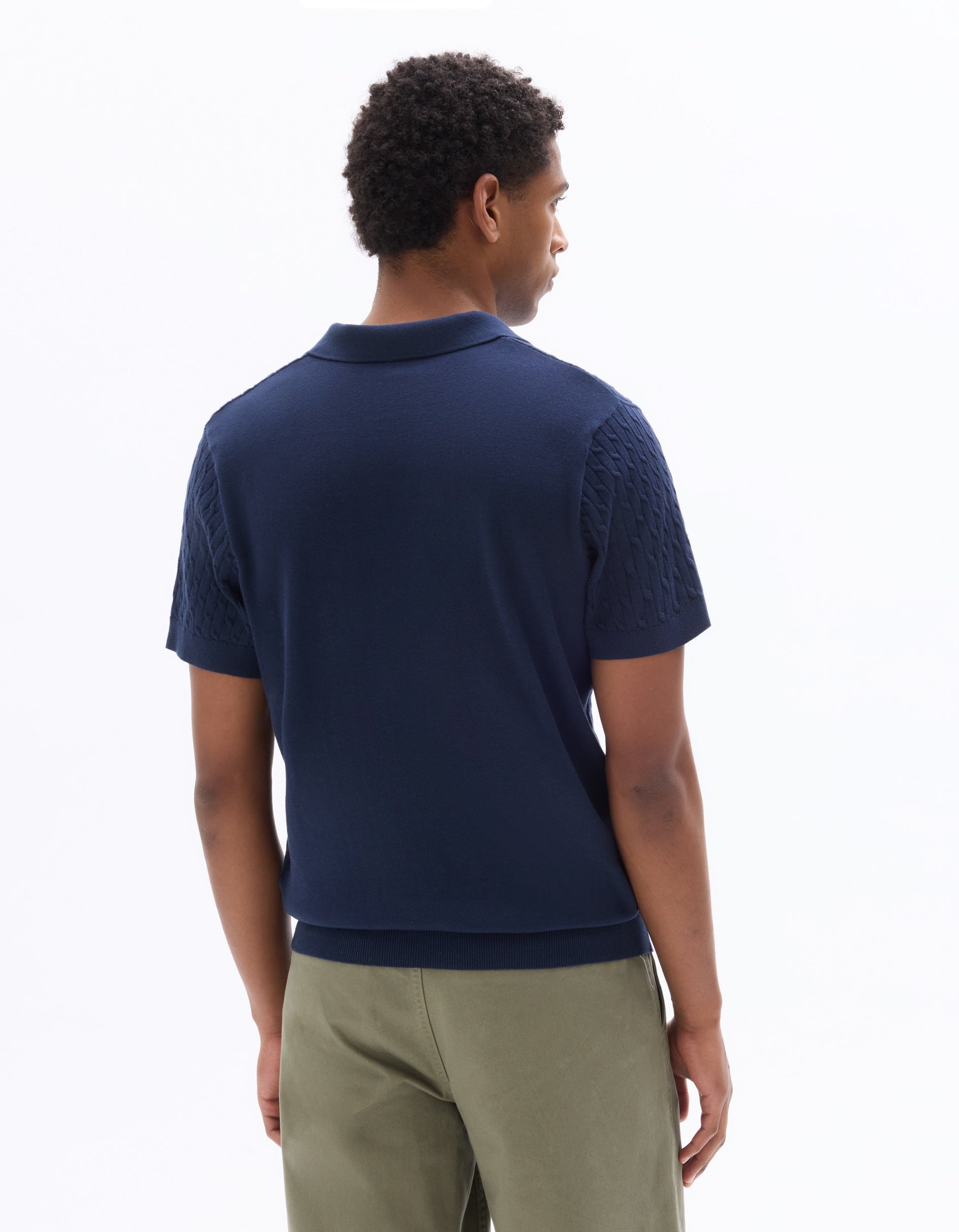 Necable Navy Short Sleeves Polo Celio