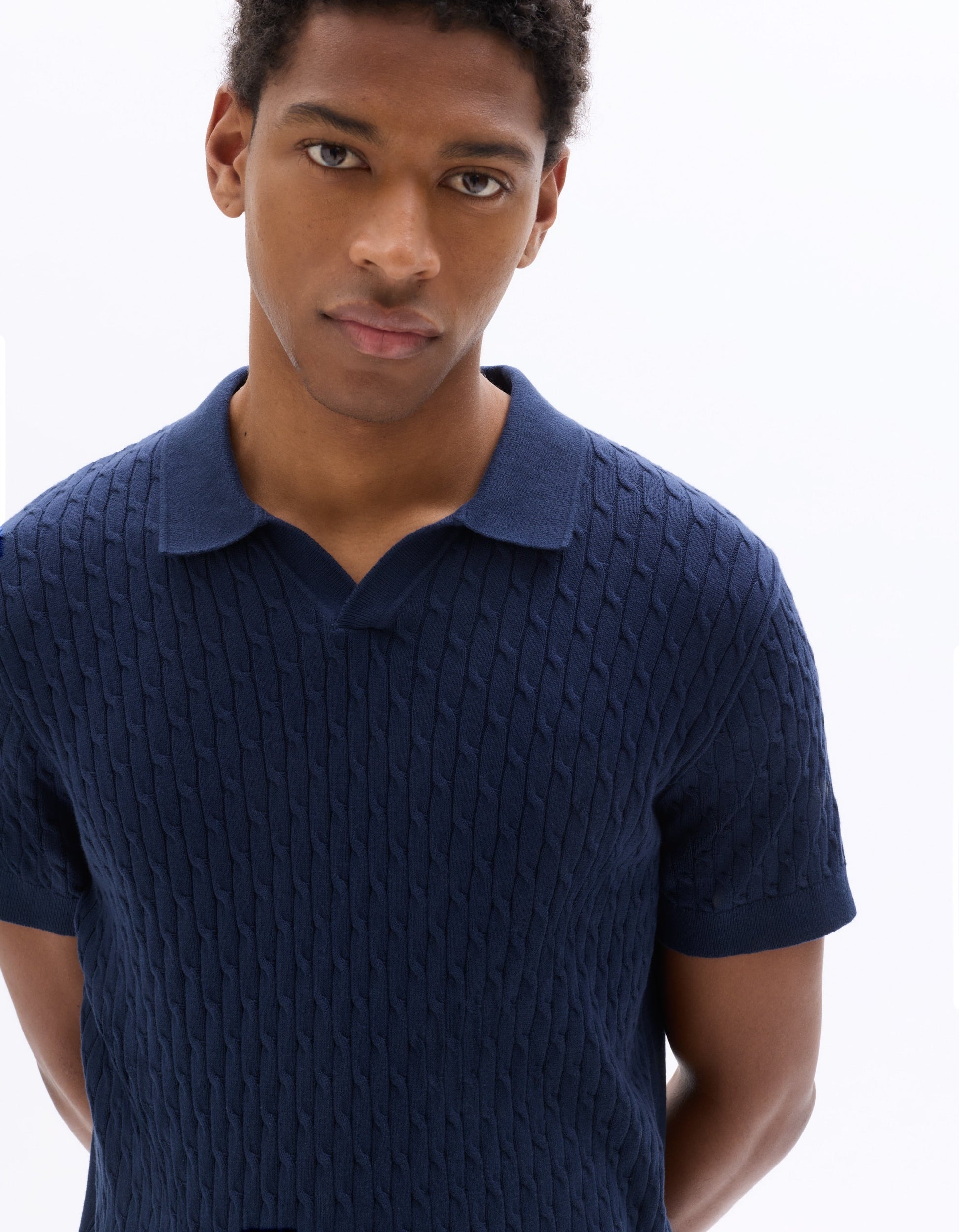Necable Navy Short Sleeves Polo Celio