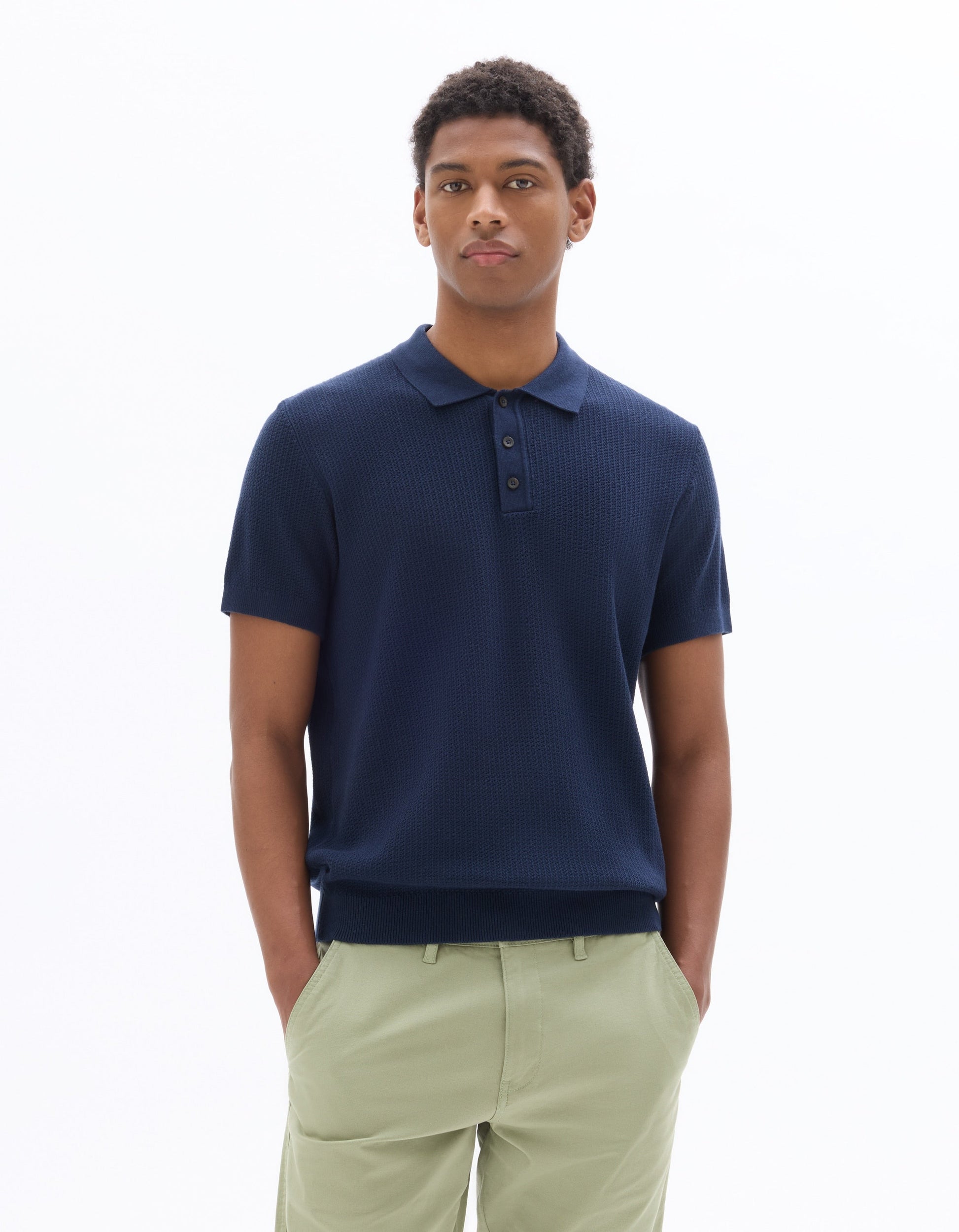 Nenur Navy Short Sleeves Polo Celio