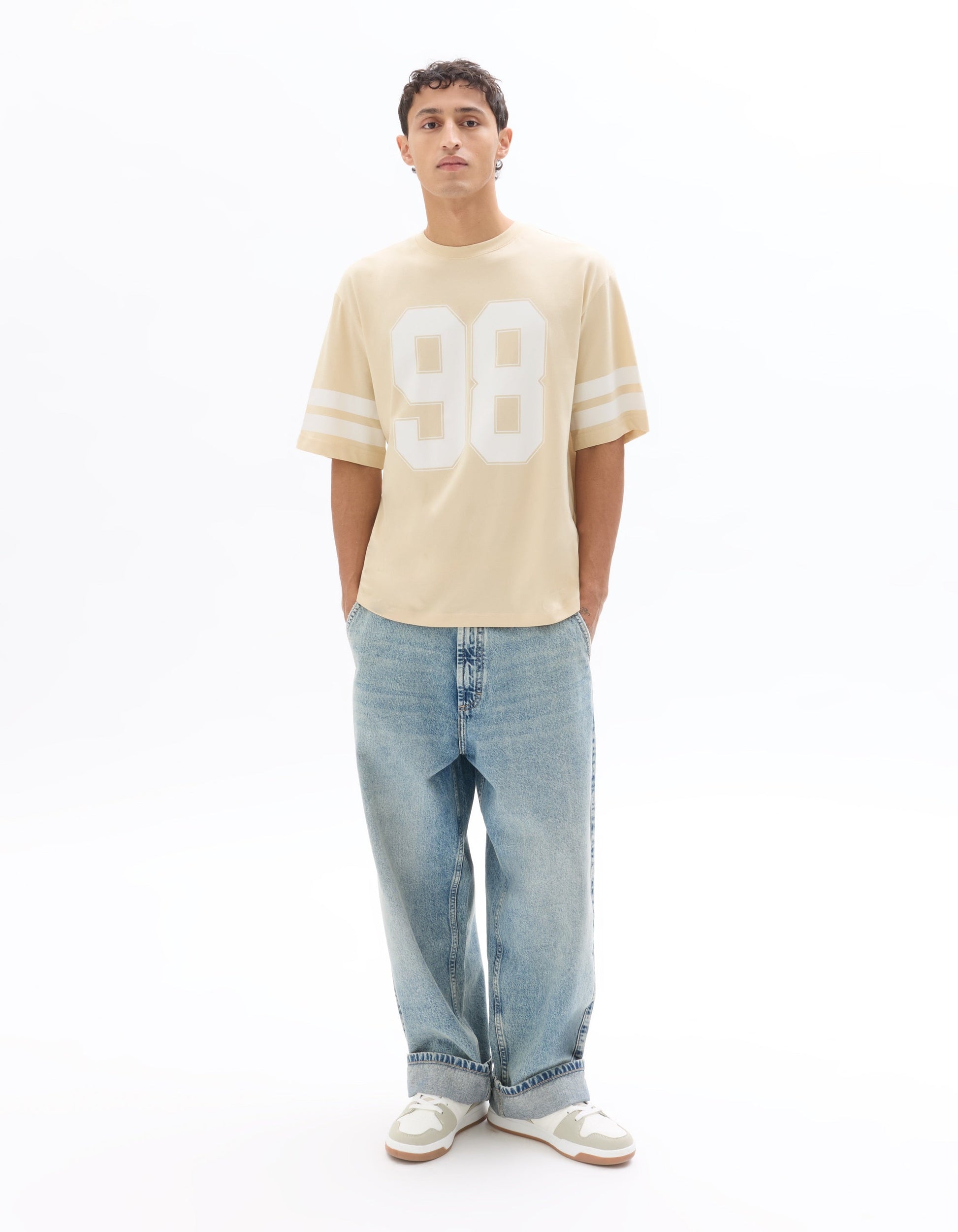 Nexso Beige Short Sleeves Tshirt Celio