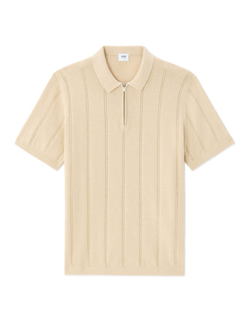 Striped zip-neck polo Celio
