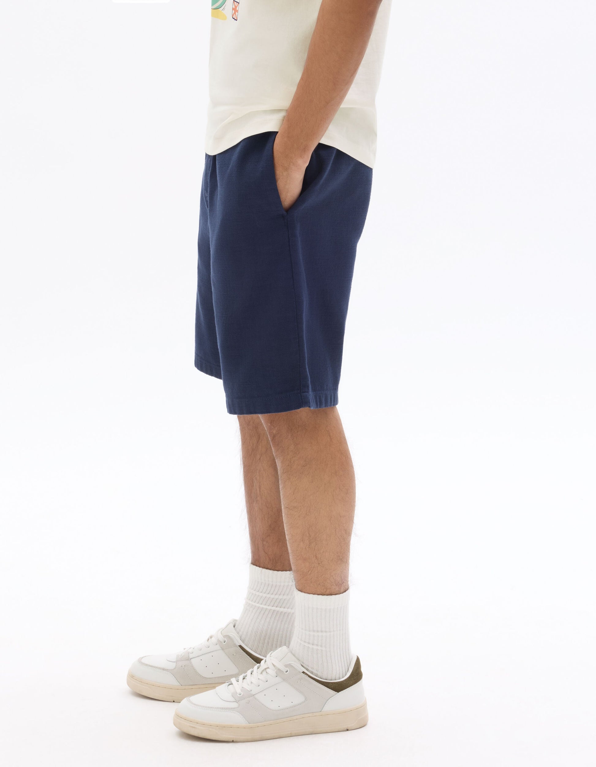 Textured 100% Cotton Bermuda Shorts Celio