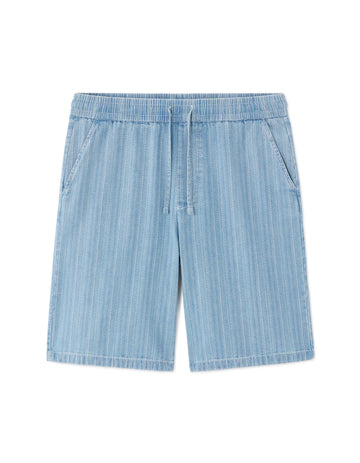 Loose striped denim Bermuda shorts Celio