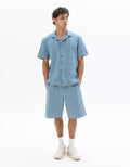 Loose striped denim Bermuda shorts Celio