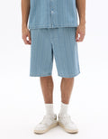 Loose striped denim Bermuda shorts Celio