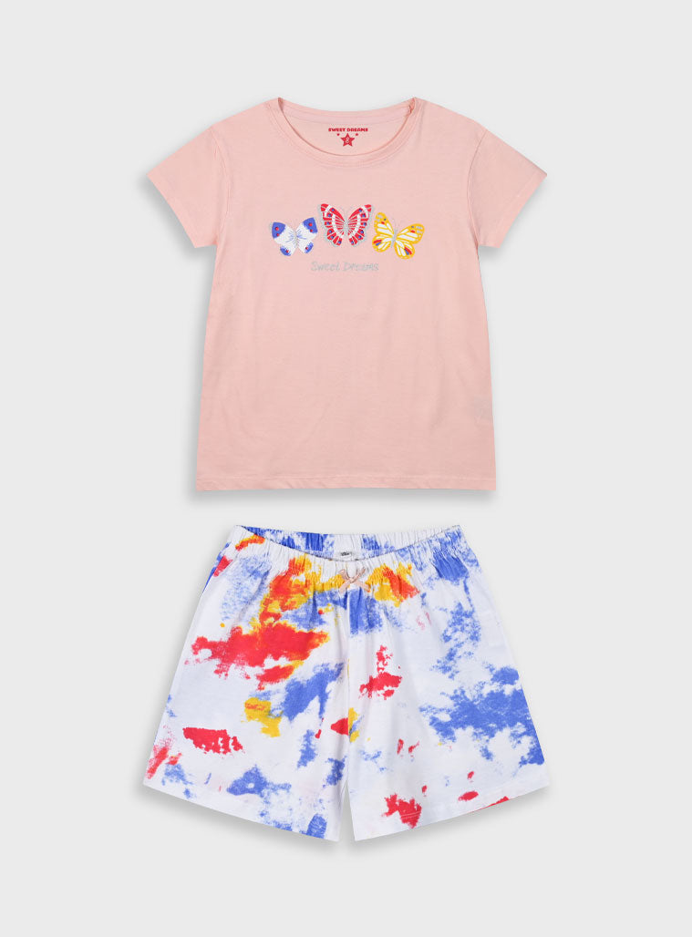 Multi Pyjama Set With Print For Girls Energiers