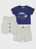 Stripped Print 3 PCS INFANT'S SET