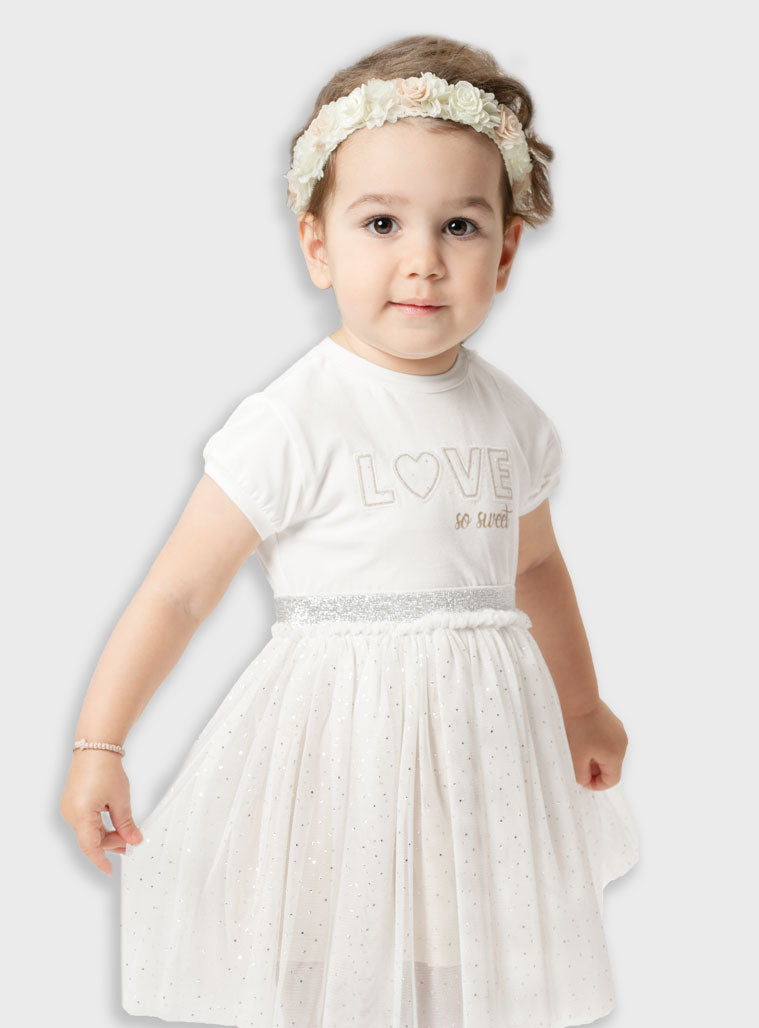 Boutique short sleeved dress with glitter print Energiers
