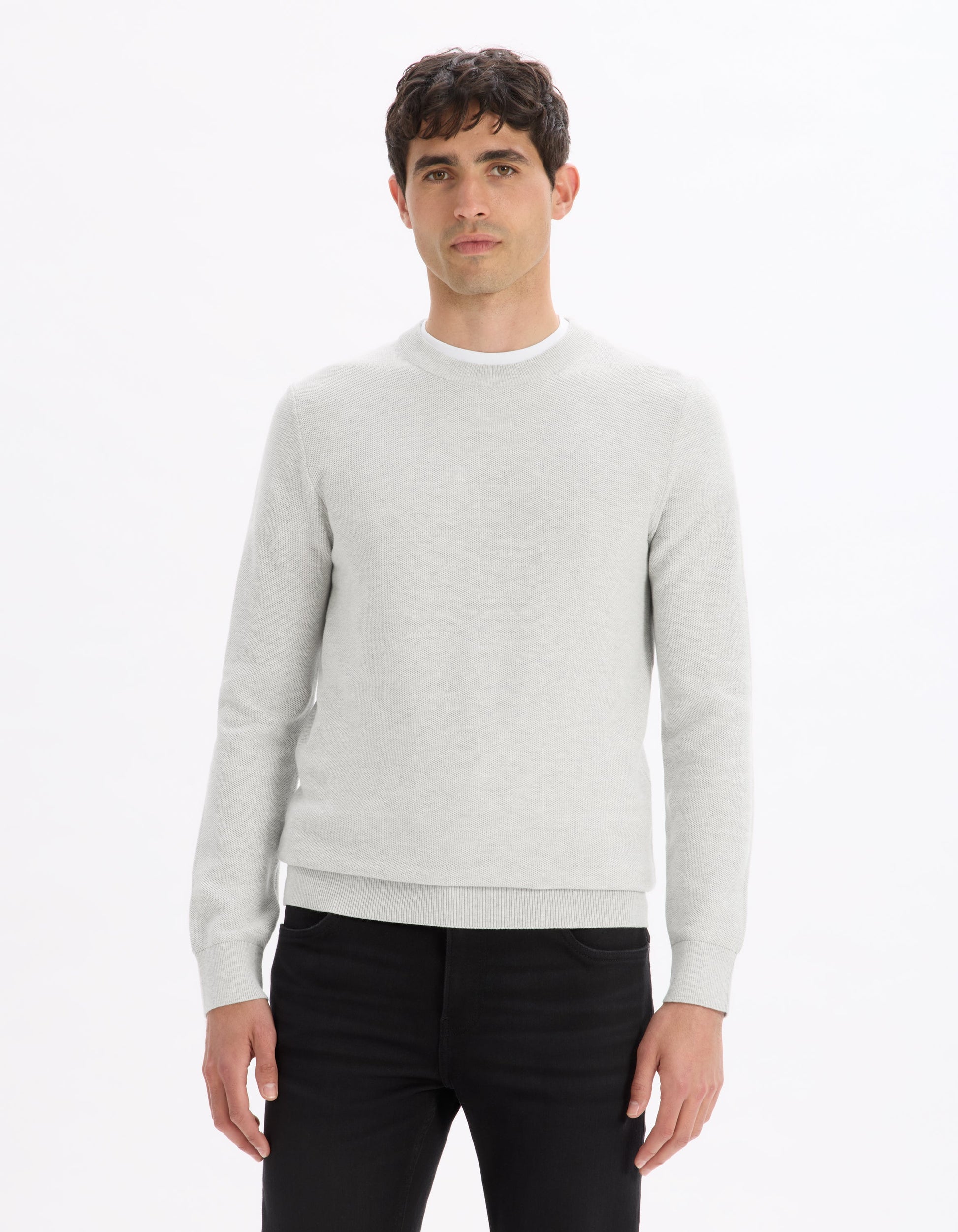 pull col rond 100% coton basique