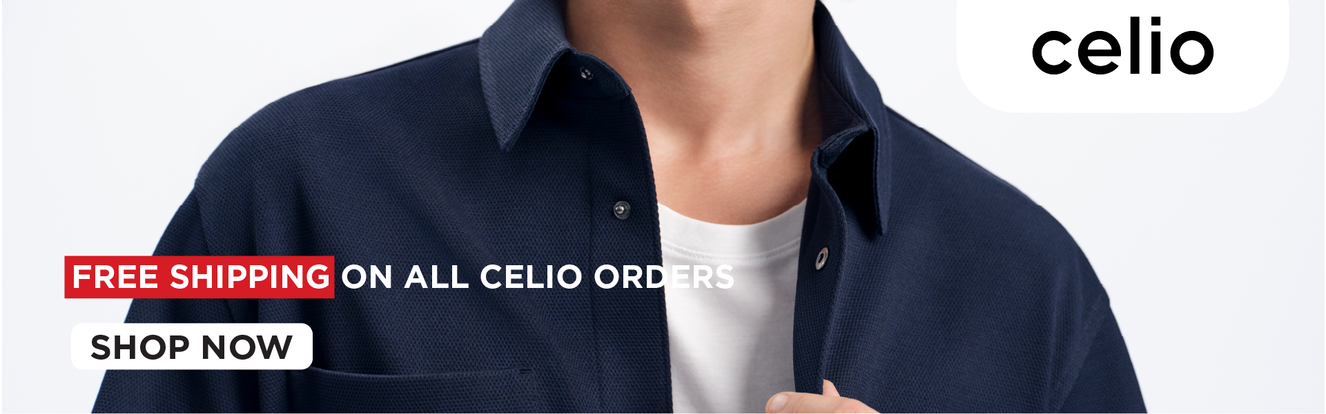 Model wearing celio navy shirt.slider_item_gnXfDm