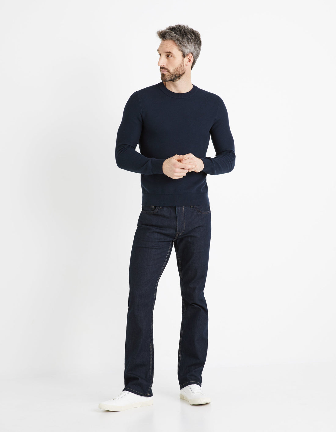 Bepic Navy Crew Neck Jumper Celio