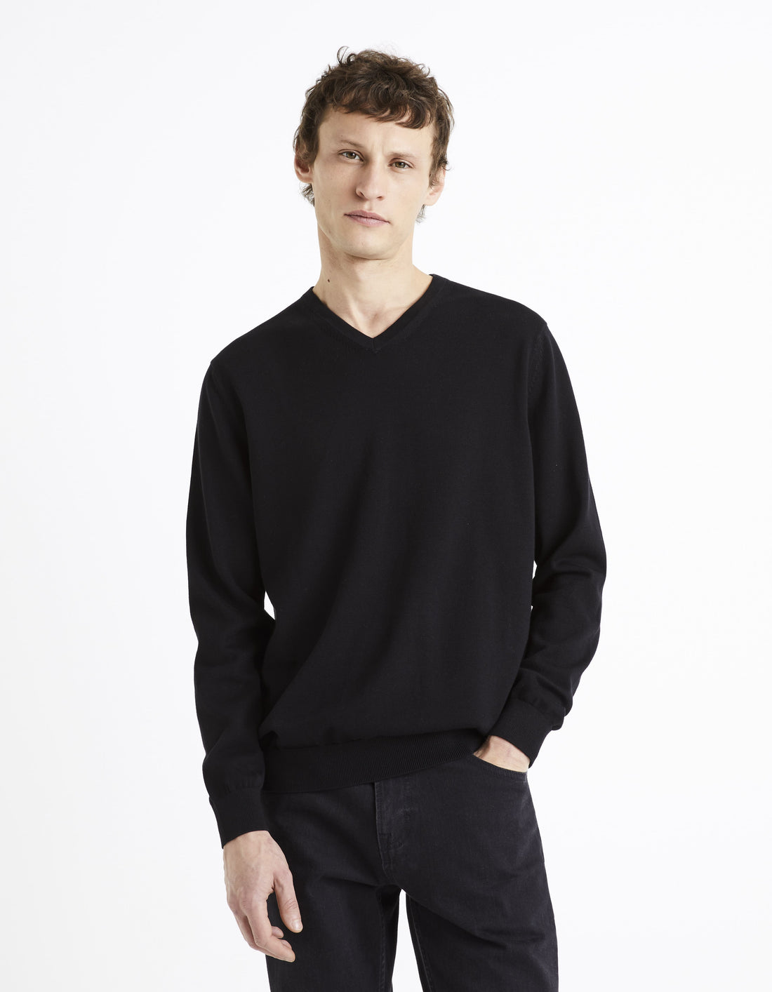 Decotonv Black Crew Neck Jumper Celio