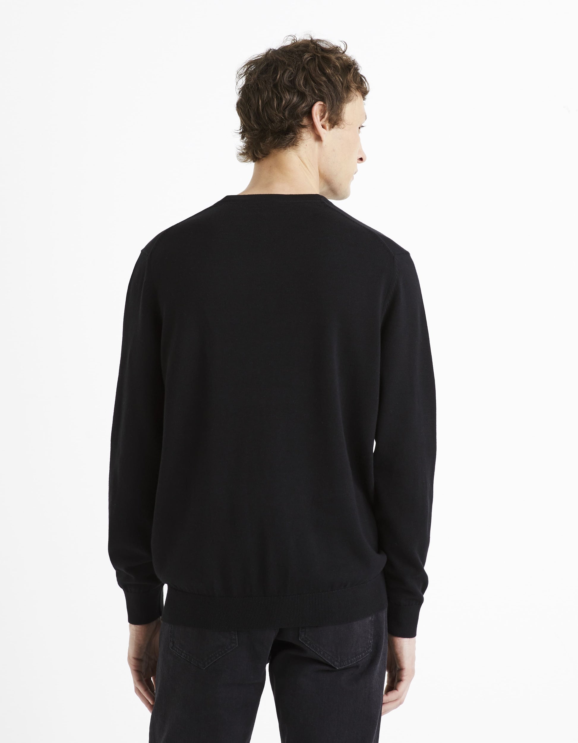 Decotonv Black Crew Neck Jumper Celio