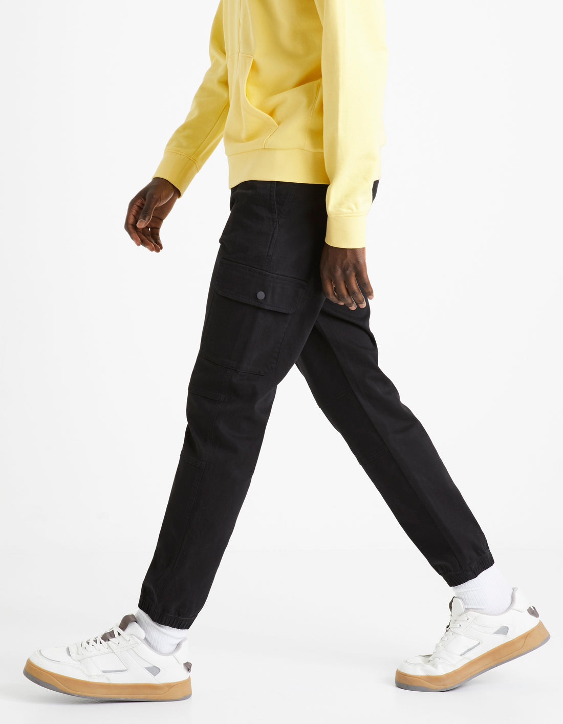 Pantalon cargo slim coton esprit maille