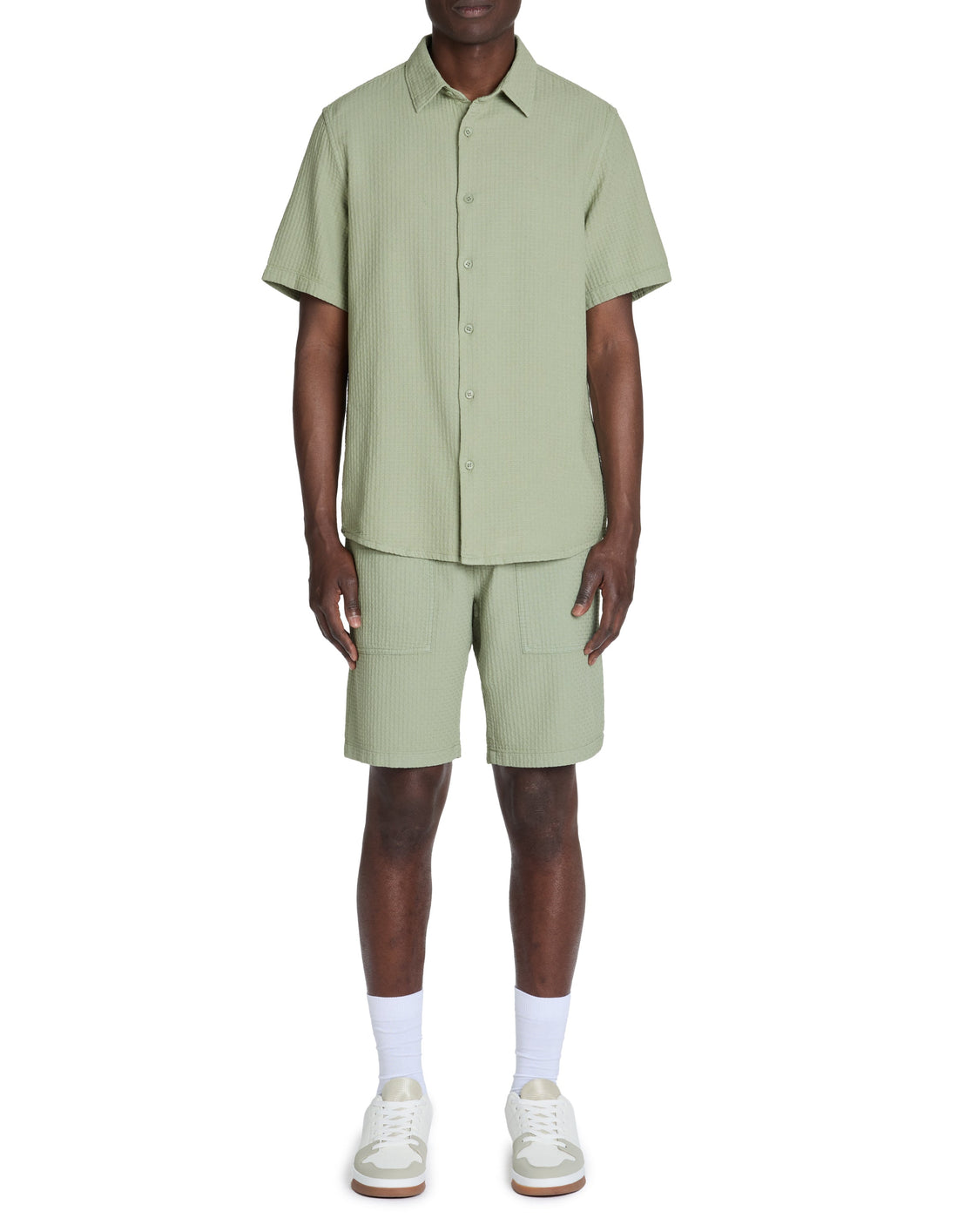 Lawaffle Sauge Short Sleeves Shirt Celio