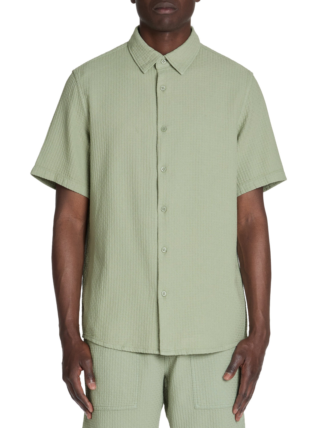 Lawaffle Sauge Short Sleeves Shirt Celio