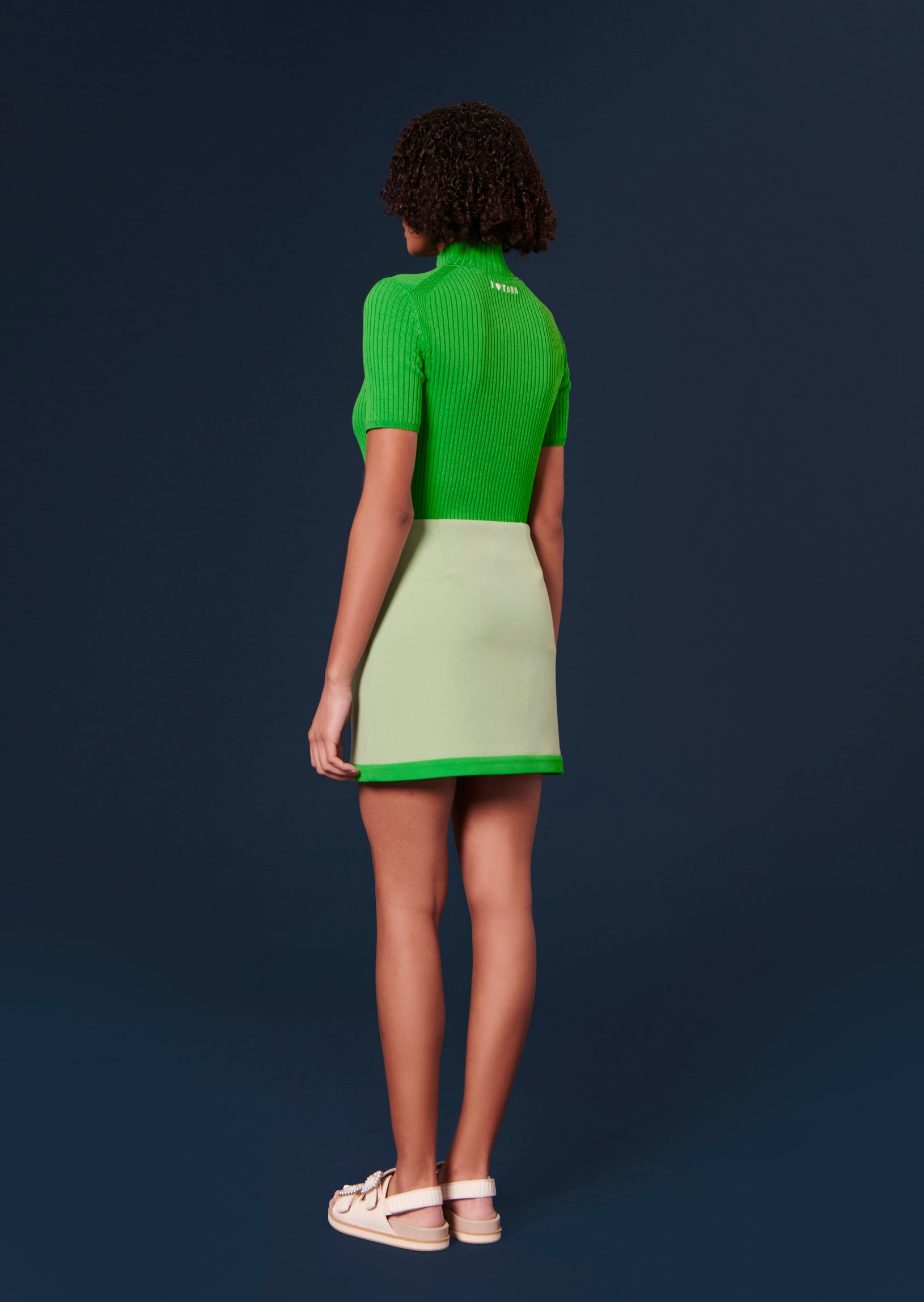 Julianna green double canvas skirt Tara Jarmon