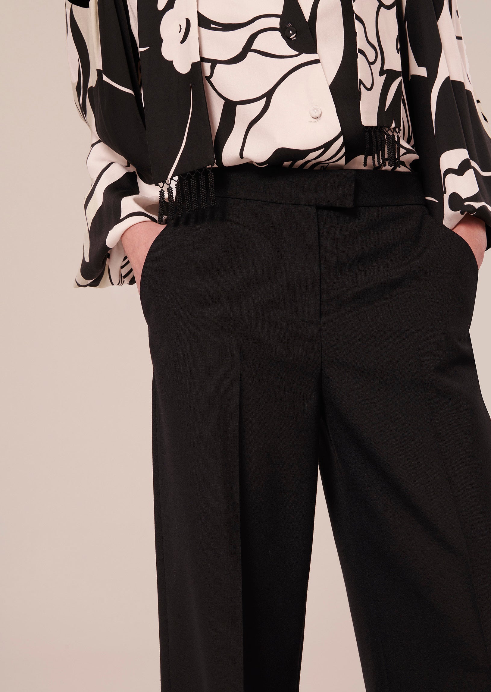 Primavera black cold wool pants Tara Jarmon