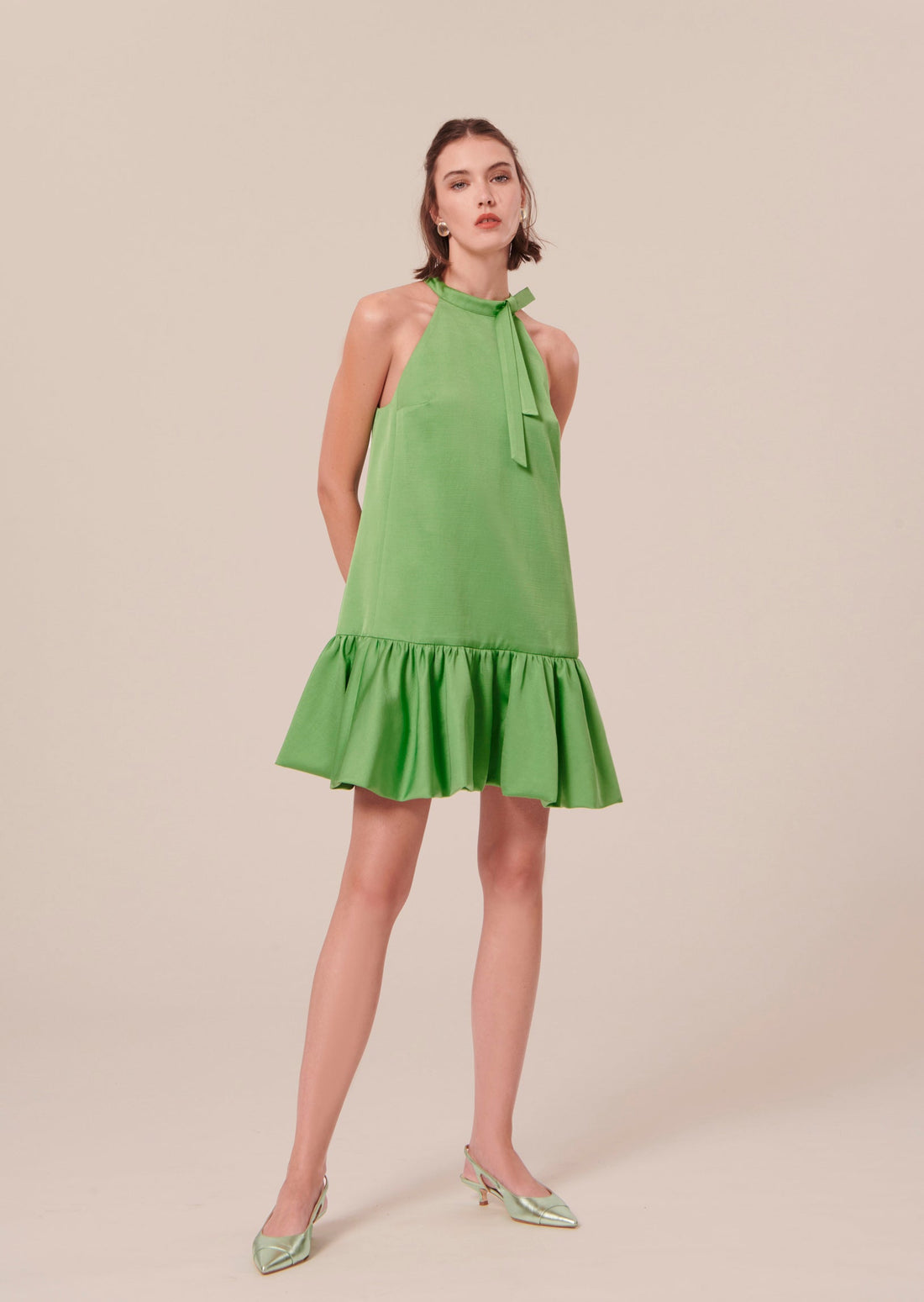 Riviera green satin dress Tara Jarmon