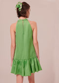 Riviera green satin dress Tara Jarmon