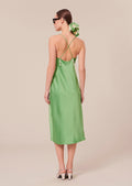 Reane green flowing satin dress Tara Jarmon