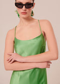 Reane green flowing satin dress Tara Jarmon