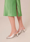 Reane green flowing satin dress Tara Jarmon