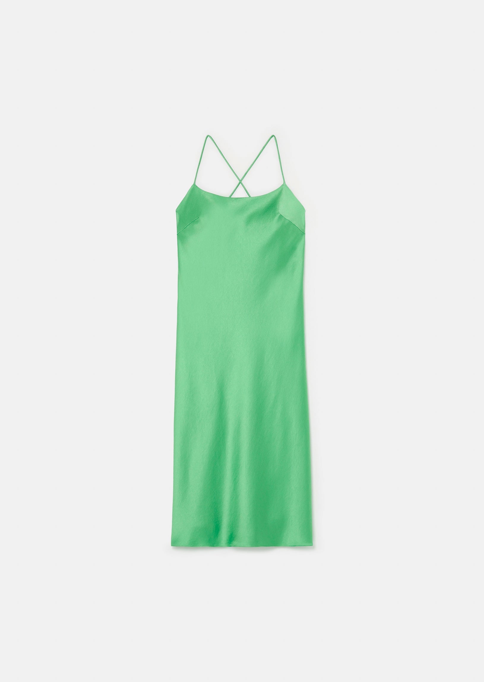 Reane green flowing satin dress Tara Jarmon