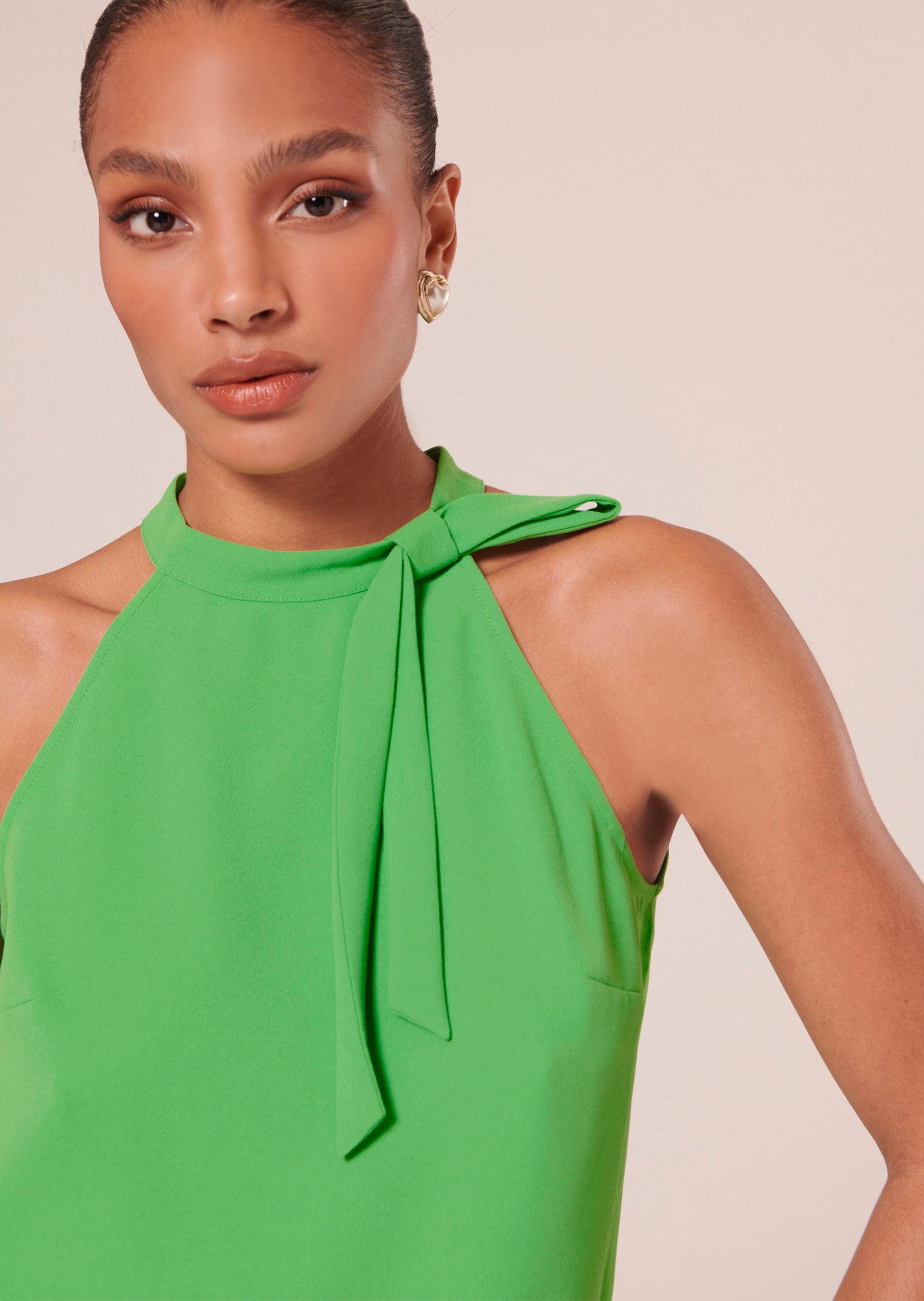 Tierri green crepe top Tara Jarmon