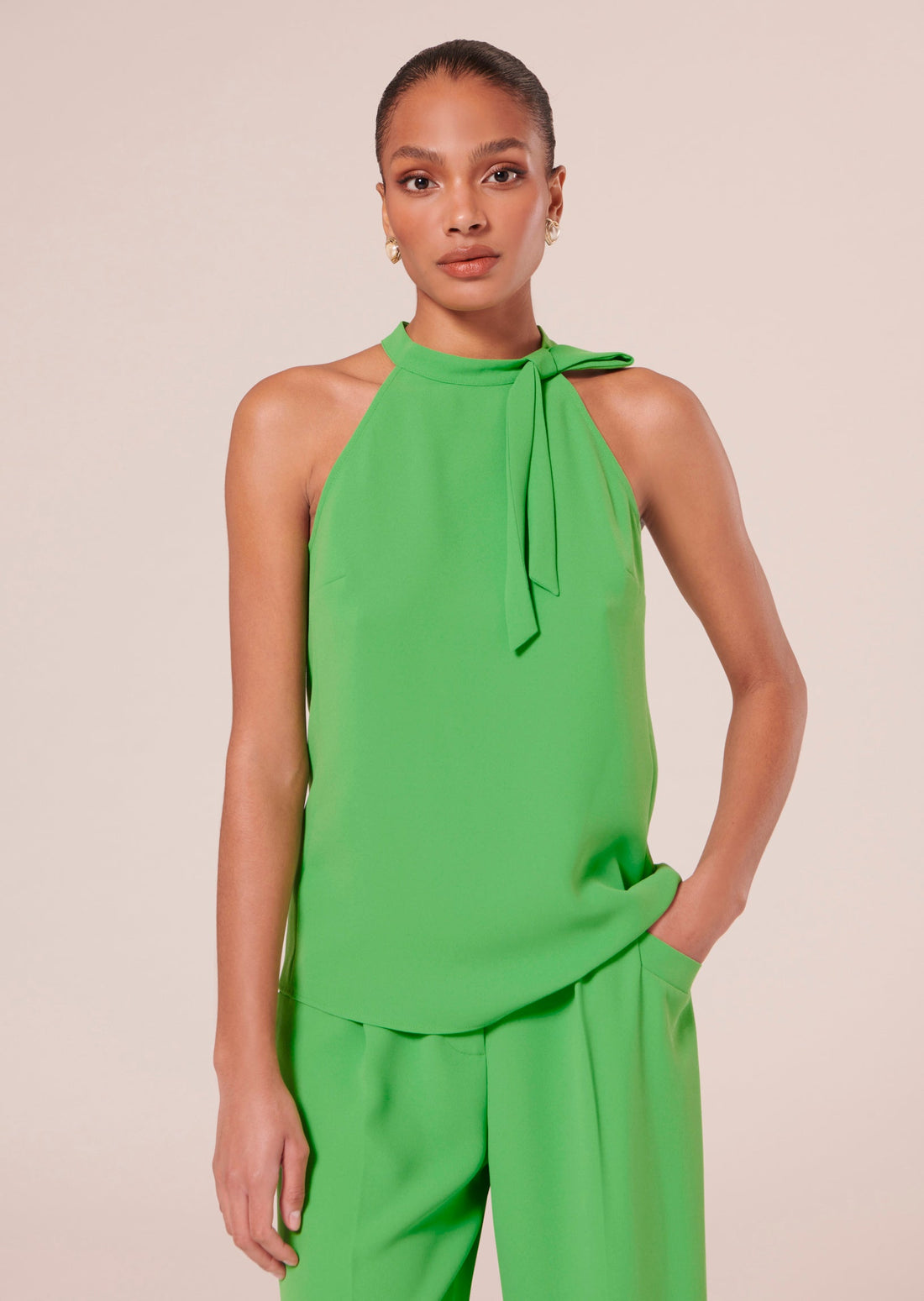 Tierri green crepe top by Tara Jarmon Lebanon