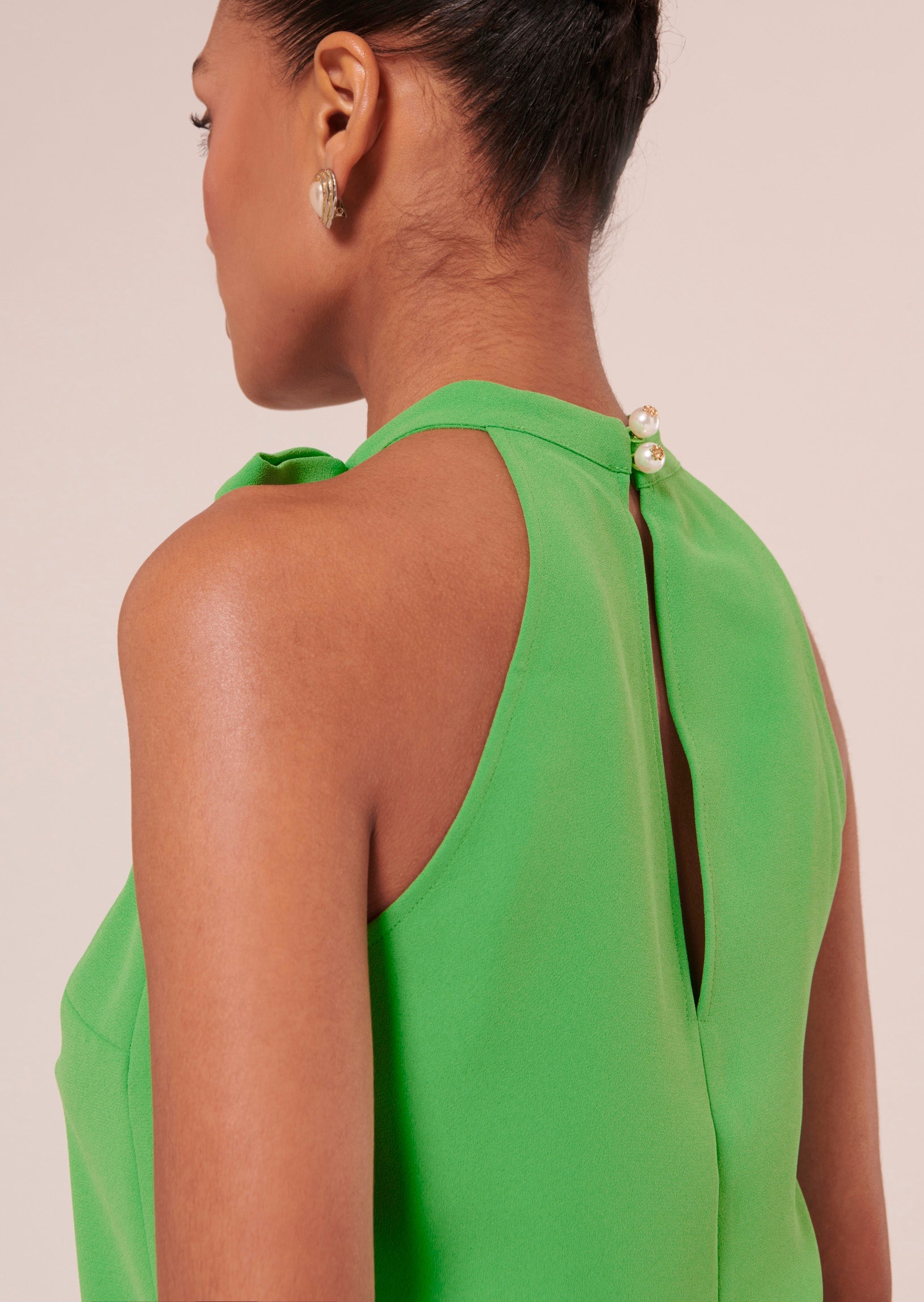 Tierri green crepe top Tara Jarmon