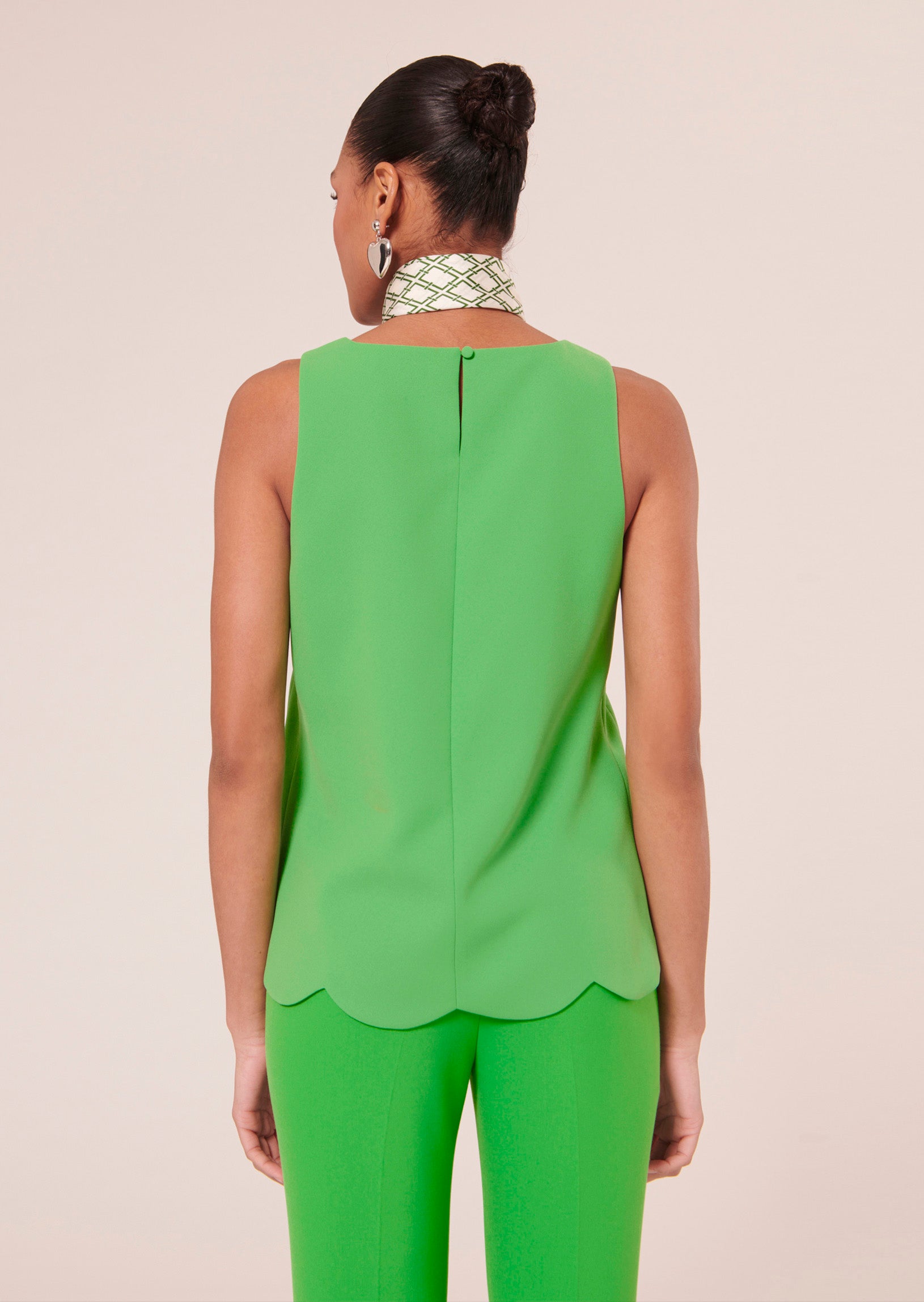 Tabo green crepe top Tara Jarmon