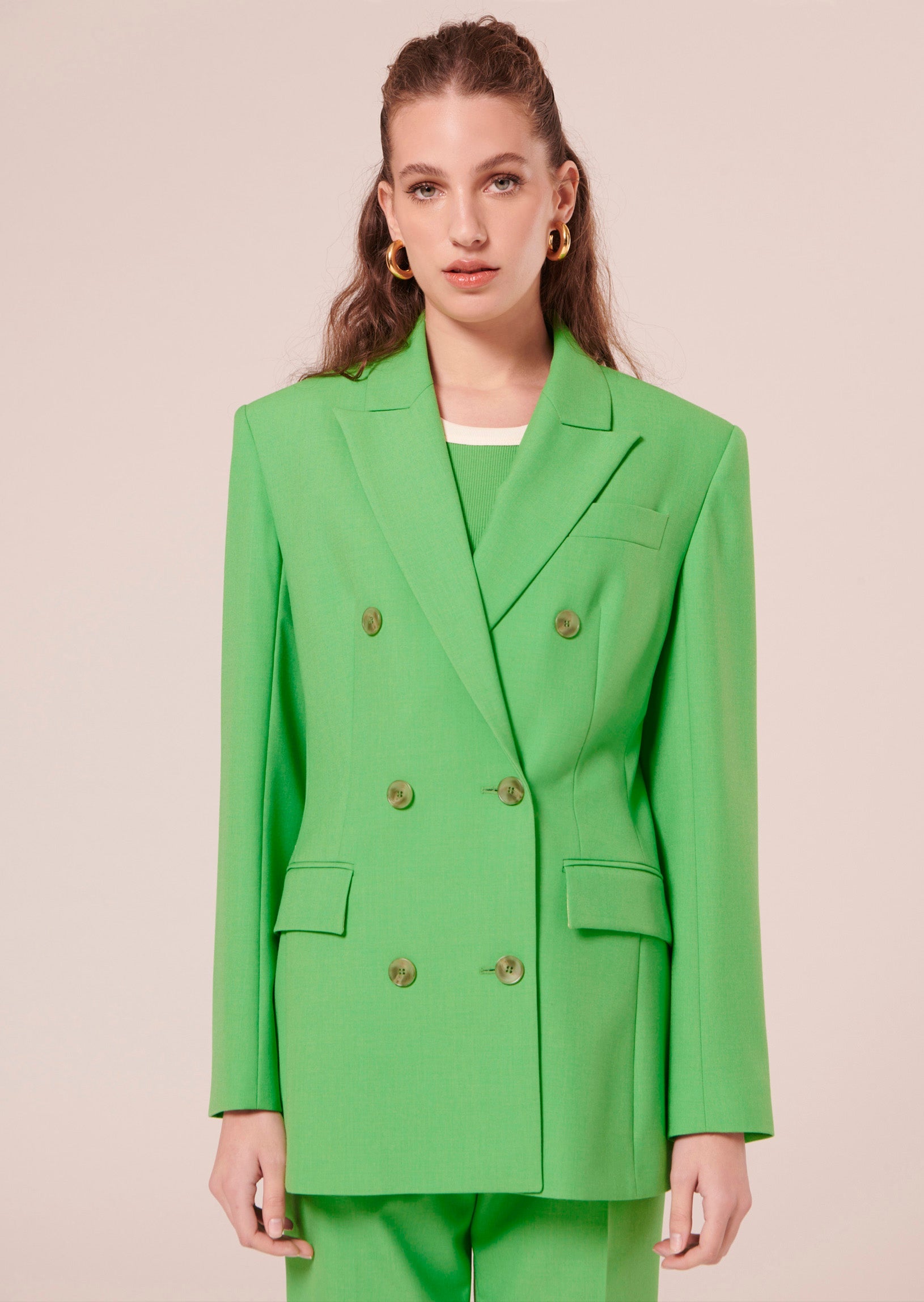 Viola green cold wool suit jacket Tara Jarmon