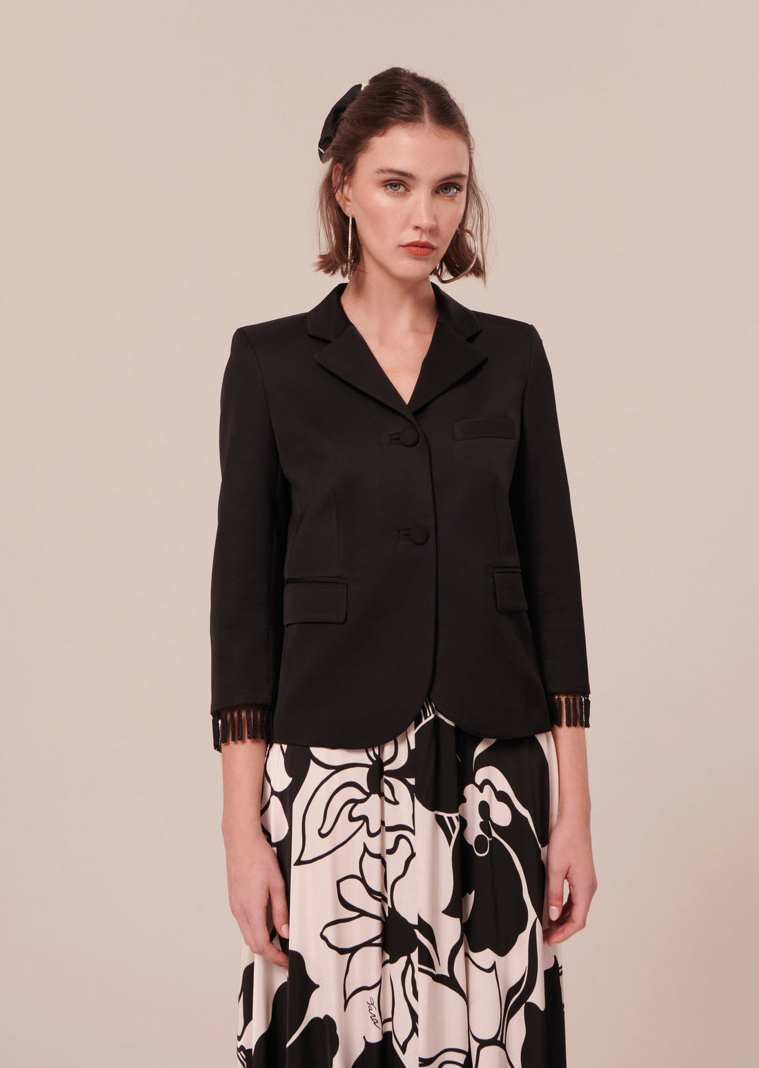 Valensole black satin jacket by Tara Jarmon Lebanon