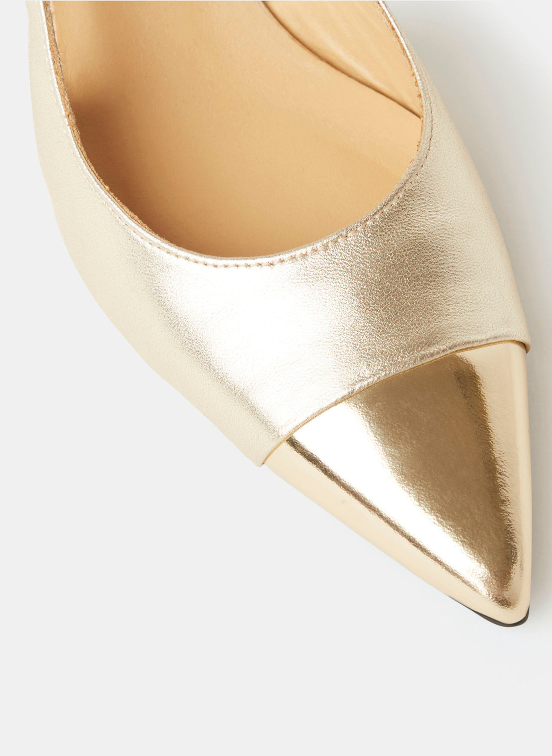 Tara Jarmon gold metallic leather pumps