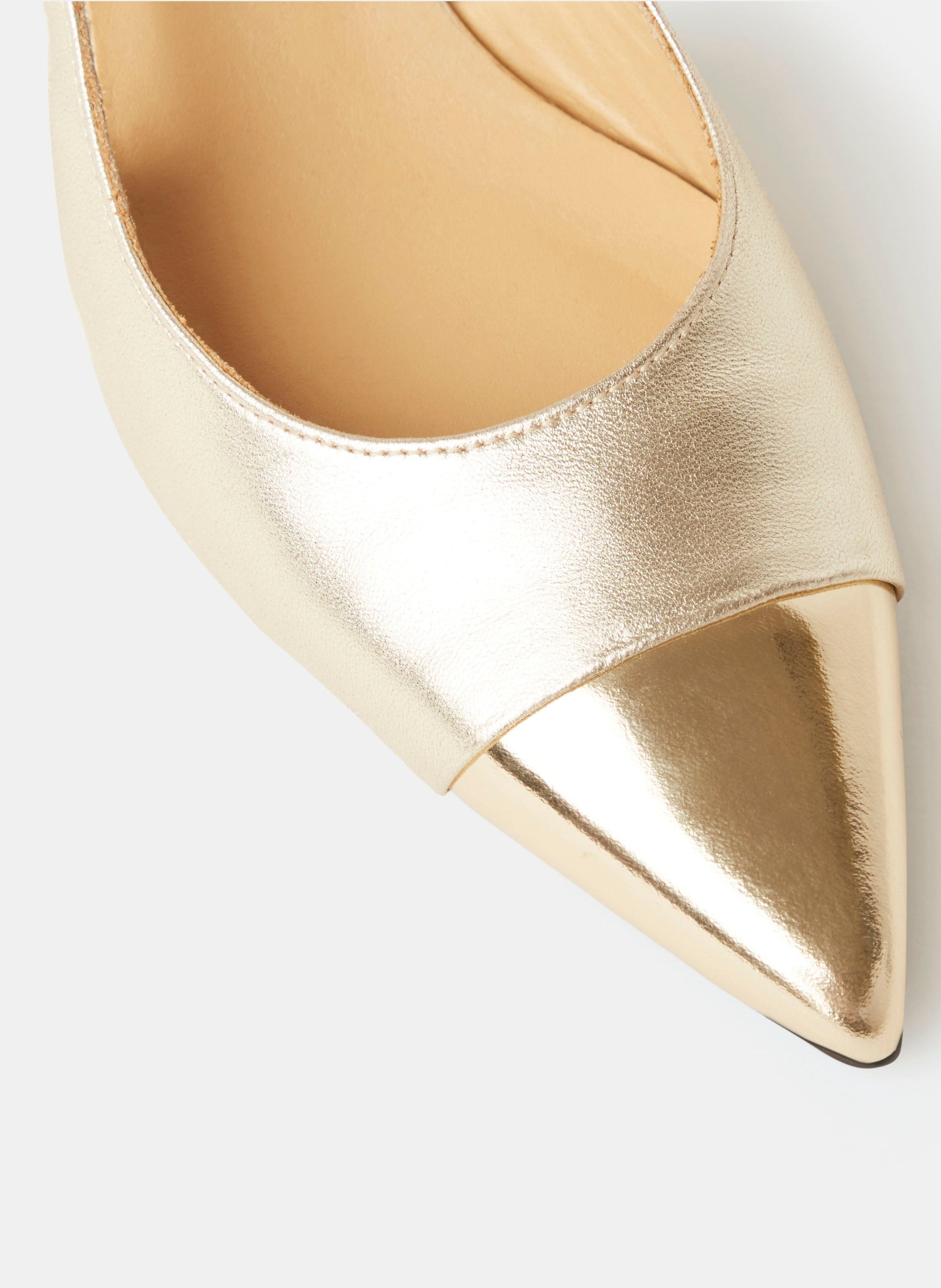 Tara Jarmon golden metallic leather pumps