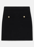 Tara Jarmon black knitted skirt, with pretty pearly jewel buttons in the front.