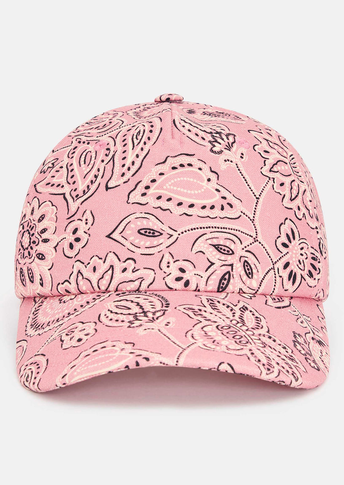 Carole pink bandana pattern cotton and linen cap