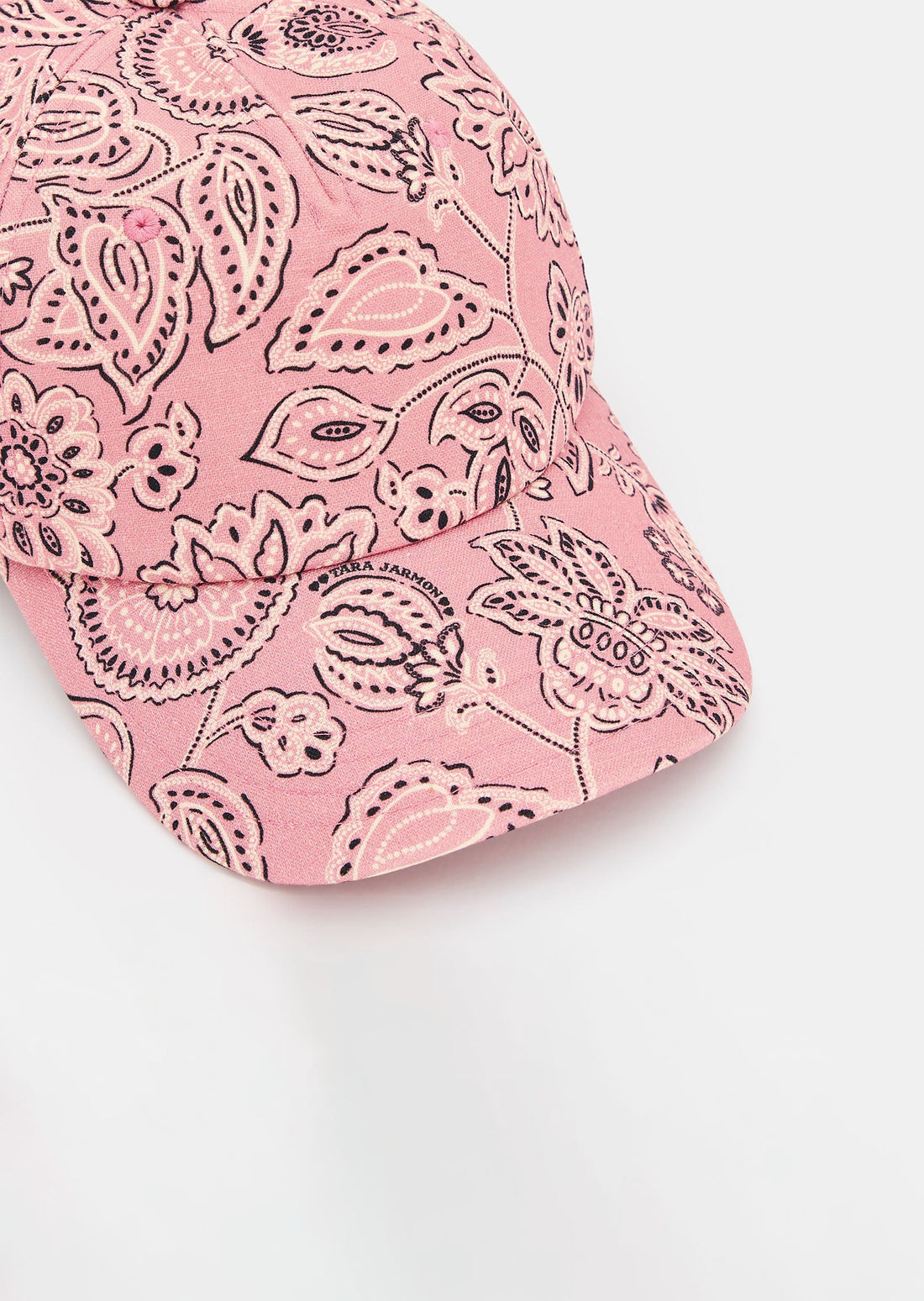 Carole pink bandana pattern cotton and linen cap