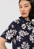Charles midnight blue with a floral print