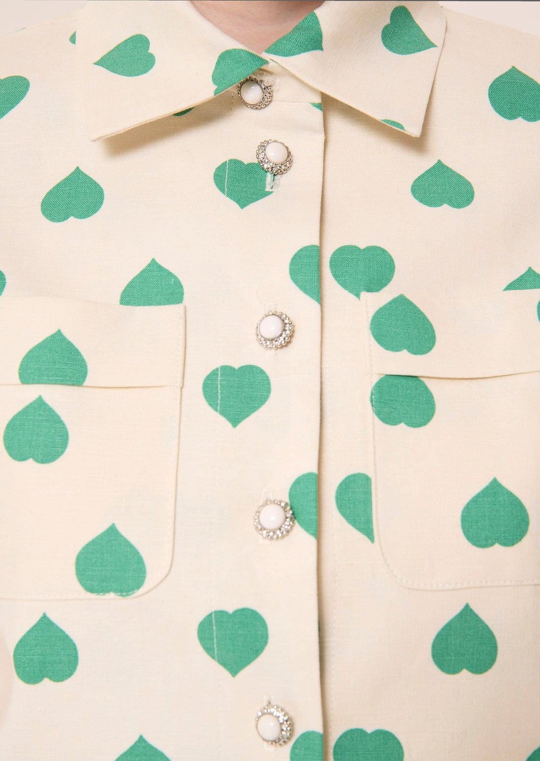 Christine ecru hearts print shirt