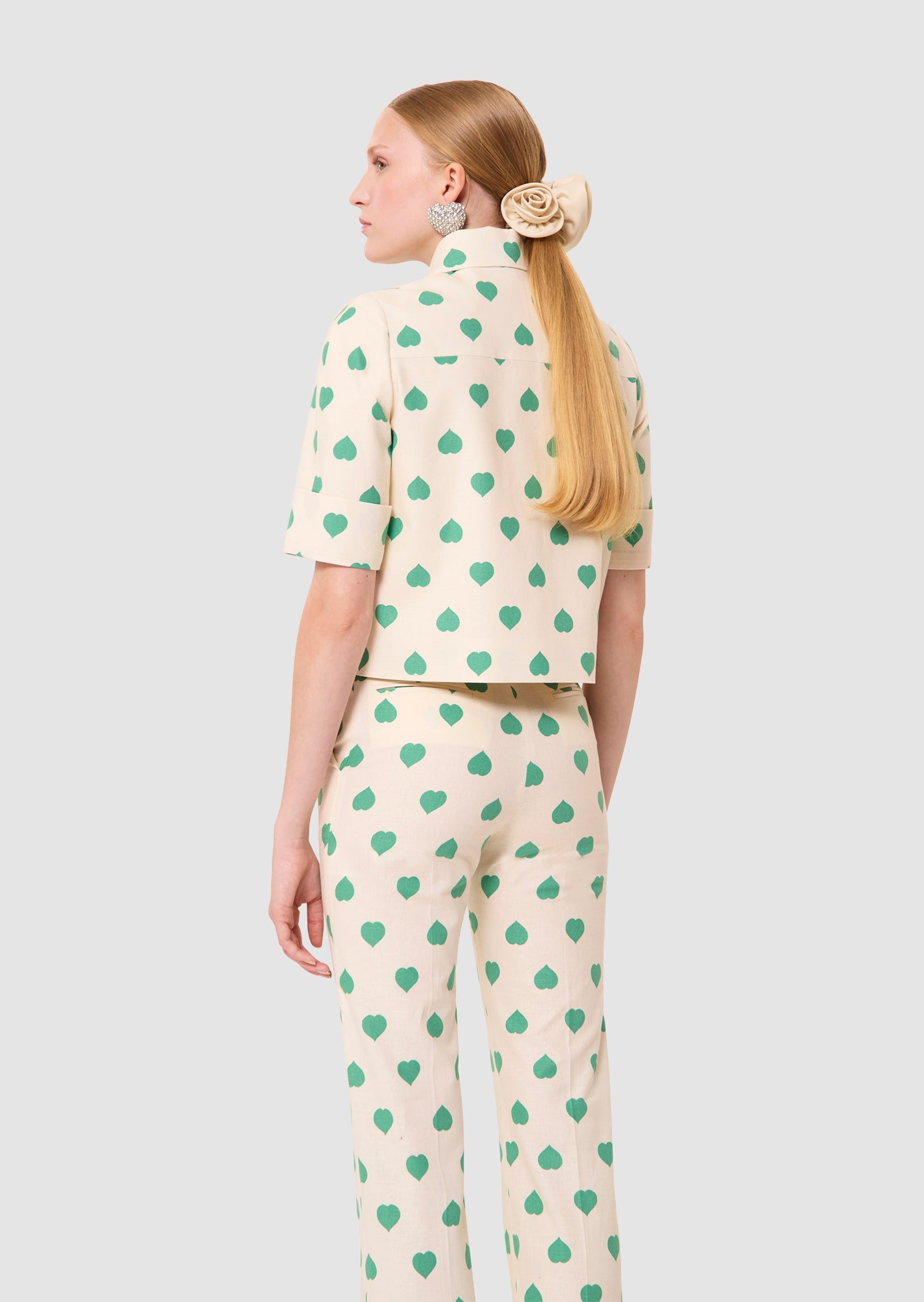 Christine ecru hearts print shirt