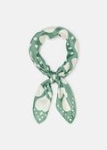 Estee green silk scarf with green hearts