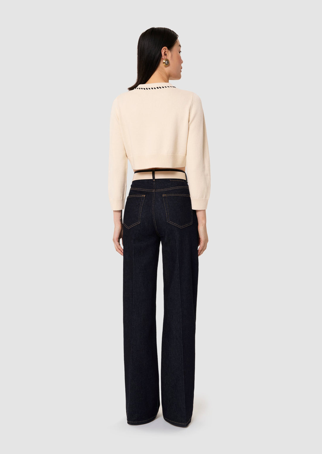 Gemini ecru wool and cotton cardigan