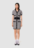 Gavril ecru cotton cardigan with jacquard heart pattern