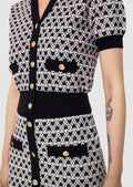 Gavril ecru cotton cardigan with jacquard heart pattern