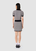Gavril ecru cotton cardigan with jacquard heart pattern